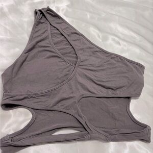 Women's y2k Gray Asymmetrical One Shoulder Tank Top